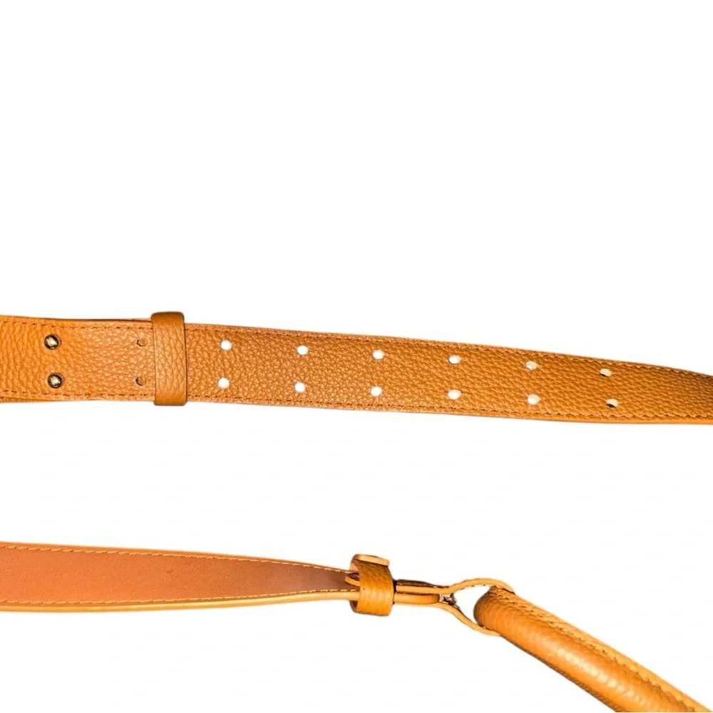 Cognac Colored Pebbled Leather Shoulder & Crossbody Bag – Adjustable Strap GUC